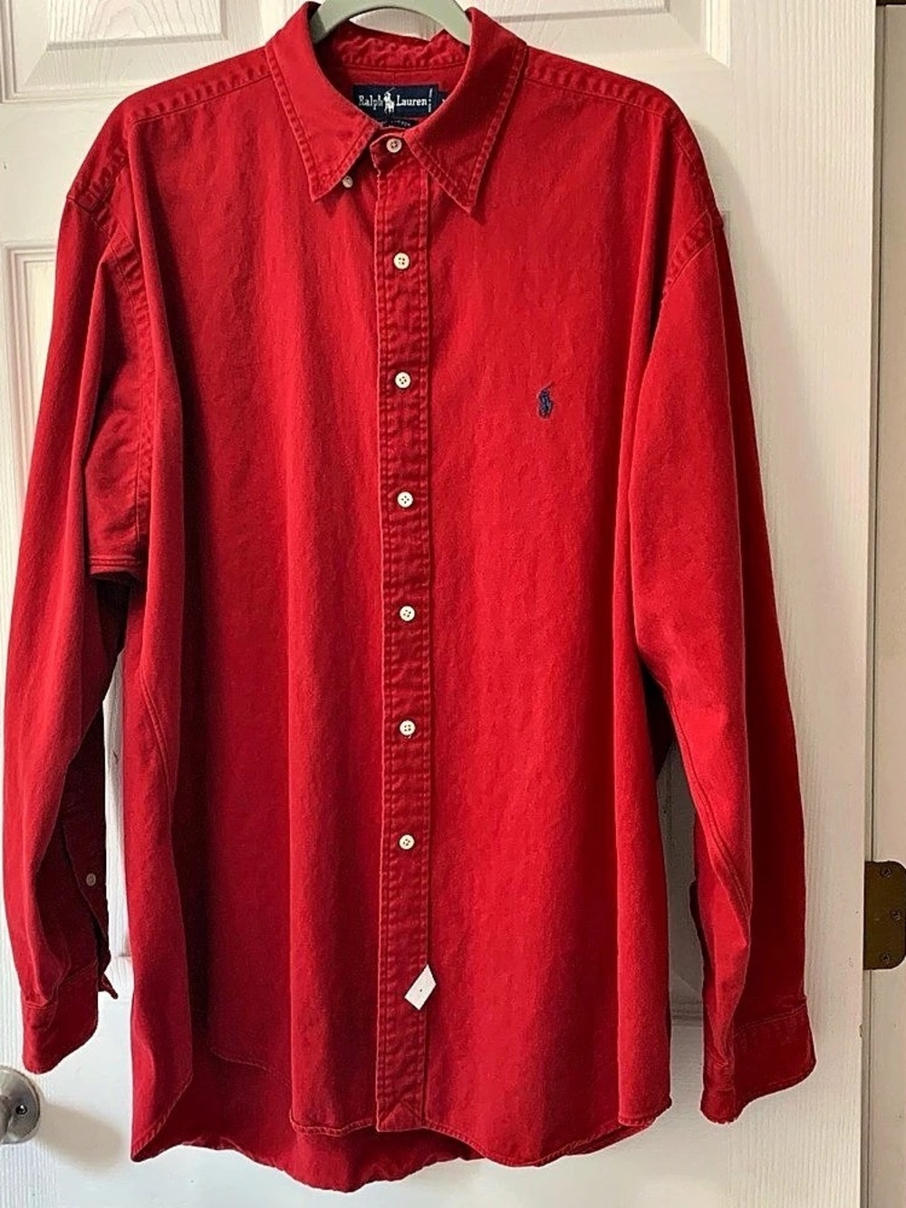 Ralph Lauren Button Down Shirt Cotton in Red XL